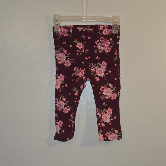 Gymboree Other - Gymboree Dark Burgandy/maroon Floral Kids Jeggings LOT Q